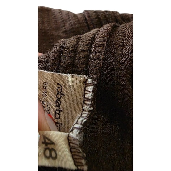 Roberta Tonini Brown Corduroy Overalls IT 48 Fits XS-S Vintage 90s Wide Leg - Picture 7 of 10